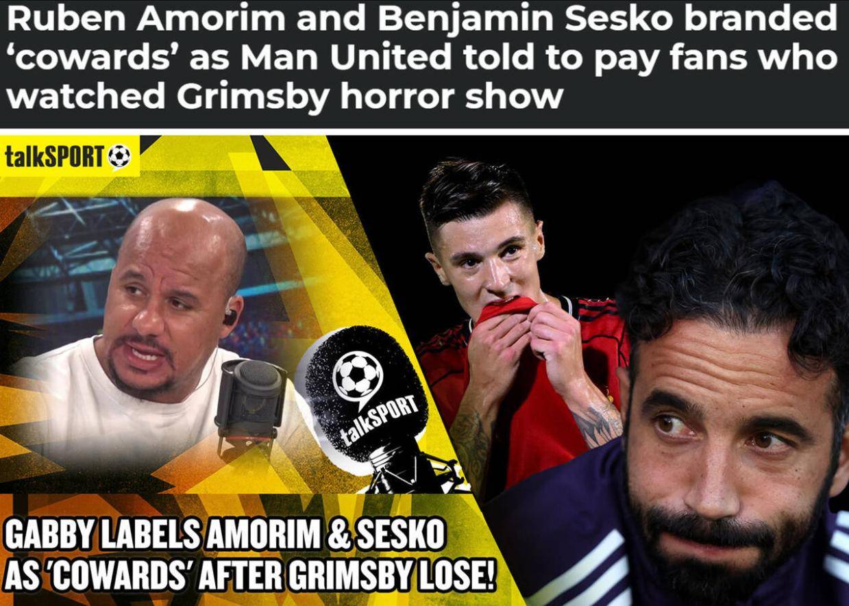 阿邦拉霍：阿莫林和塞斯科都是懦夫 曼联球员要赔偿球迷